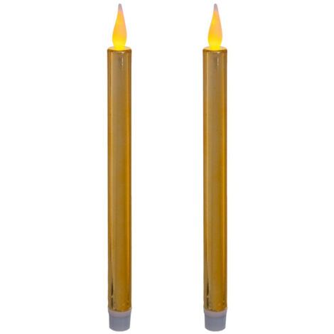 Lot 2 Bougies Chandelles lumineuses à LED Or - Feeric Christmas