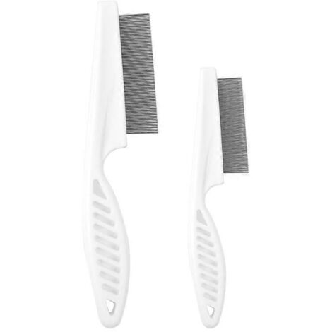 Lot 2 brosses pour poils d'animaux, peigne de massage chat/chien, retire les poils morts et nœuds, blanc, grandes et petites tailles