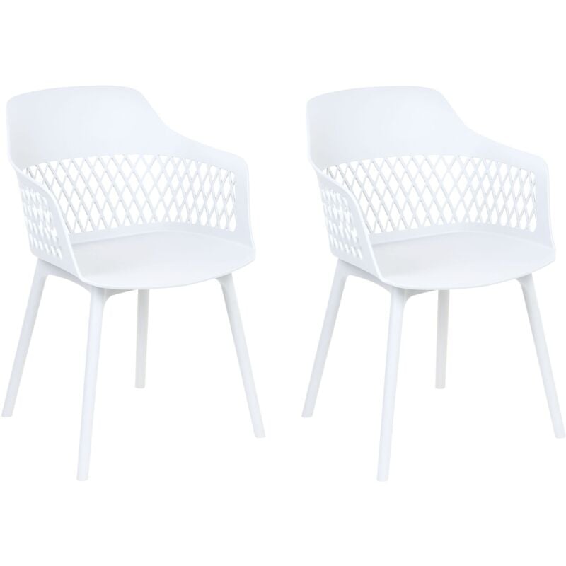 Beliani - Lot 2 Chaises de Salle à Manger Modernes en Synthétique Blanc Almira