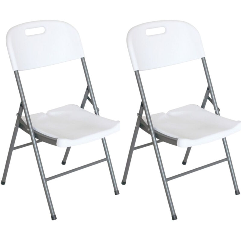 Lot 2 Chaises Pliantes avec Poignée 47x58x87cm O91