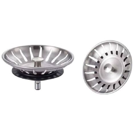 Lot 2 crépines inox pour évier - Ø78mm , 18 trous , anti-obstruction