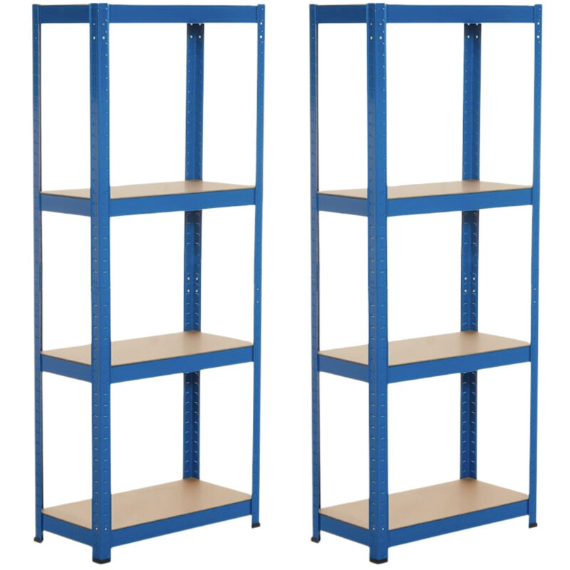 Lot 2 étagères en métal avec 4 étagères réglables 148x60x30cm 240Kg Thinia Home