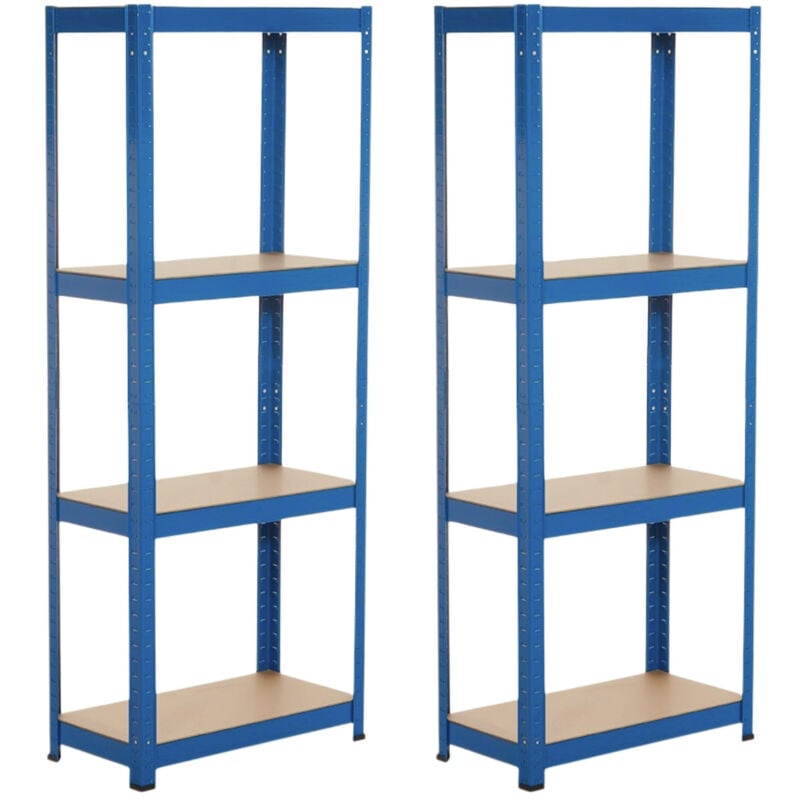 Orion91 - Lot 2 étagères métalliques avec 4 étagères réglables 148x60x30cm 240Kg