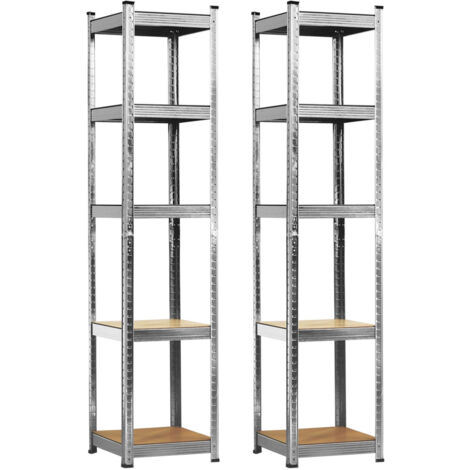 Lot 2 étagères modulaires avec 5 étagères réglables 180x40x40cm 175Kg Thinia Home