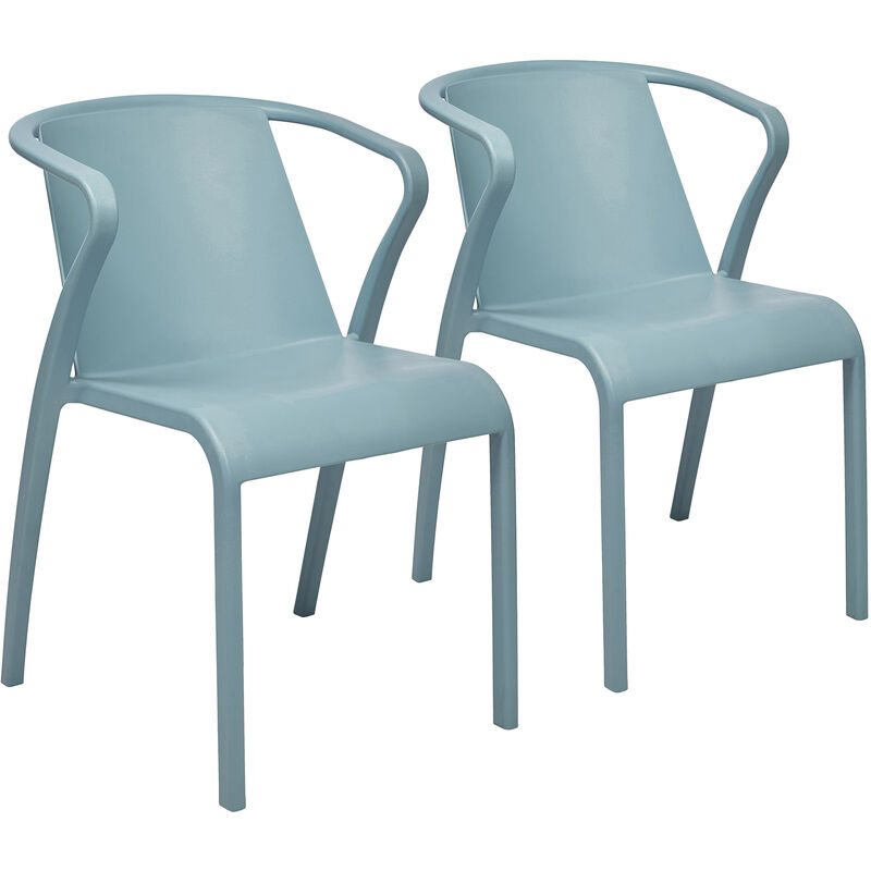 Fado - Lot de 2 fauteuils de jardin en polypropylène renforcé aquamarine Ezpeleta Bleu aquamarine