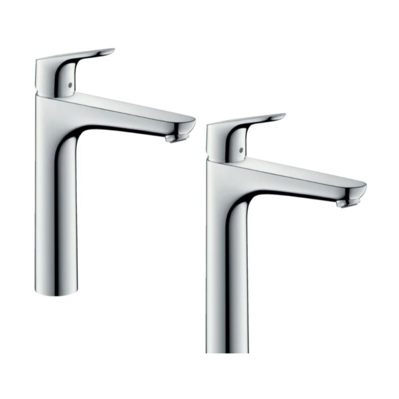 Hansgrohe - Lot 2 mitigeur lavabo Focus H190 Eco C3, avec tirette chromé