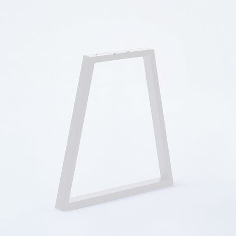 Lot 2 pieds de table trapèze HT 71 x L. Haut 40 x L. Bas 70 cm blanc mat