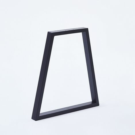 Lot 2 pieds de table trapèze HT 71 x L. Haut 40 x L. Bas 70 cm noir mat