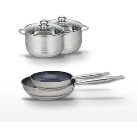 Lot 2 Poêles 24/28 cm & 2 Faitouts 20/24 cm Elo Profi Therm Platinum