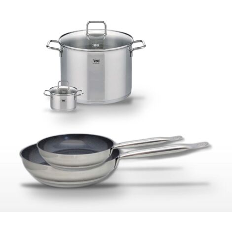 Lot 2 Poêles 24/28cm & 2 Faitouts 12/26cm Elo Profi Therm Platinum