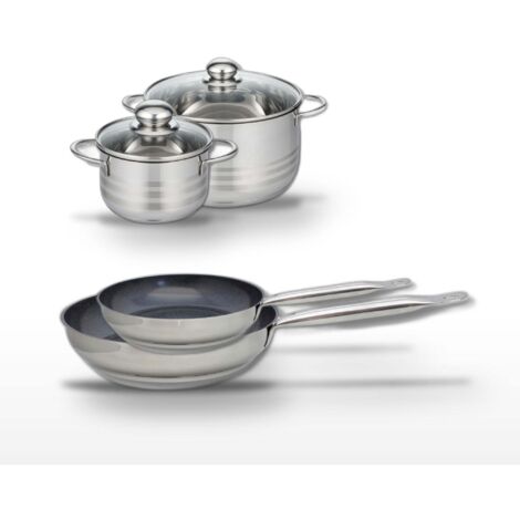 Lot 2 Poêles 24/28cm & 2 Faitouts 16/20cm Elo Profi Therm Platinum