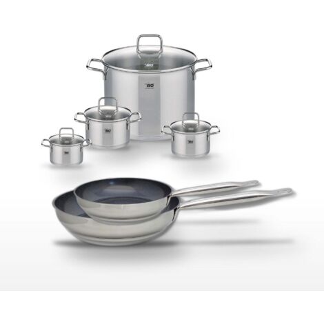 Lot 2 Poêles 24/28cm Elo Profi Therm Platinum et 4 Faitouts Elo Citrin