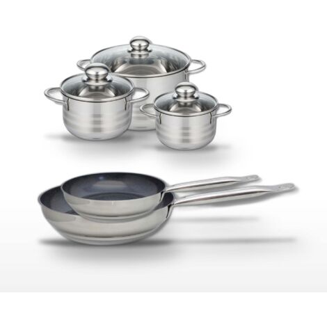 Lot 2 Poêles 24/28cm et 3 Faitouts 14/16/20cm Elo Profi Therm Platinum