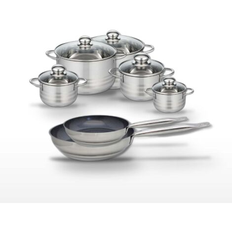 Lot 2 Poêles 24/28cm et 5 Faitouts 12/14/16/20/24cm Elo Profi Therm Platinum