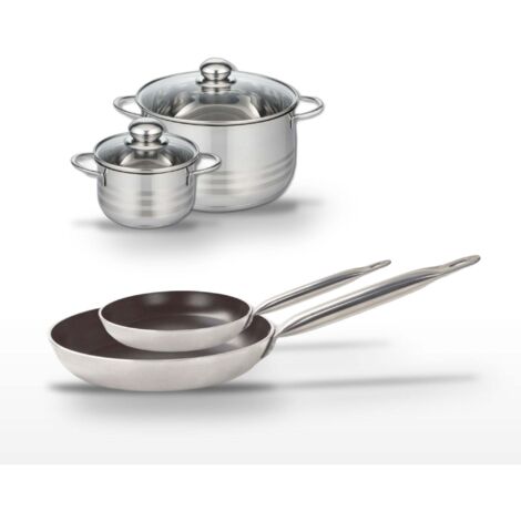 Lot 2 Poêles 24/32 cm et 2 Faitouts 14/20 cm Elo Bistro Line