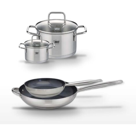 Lot 2 Poêles 24/32cm et 2 Faitouts 12/20cm Elo Profi Therm Platinum