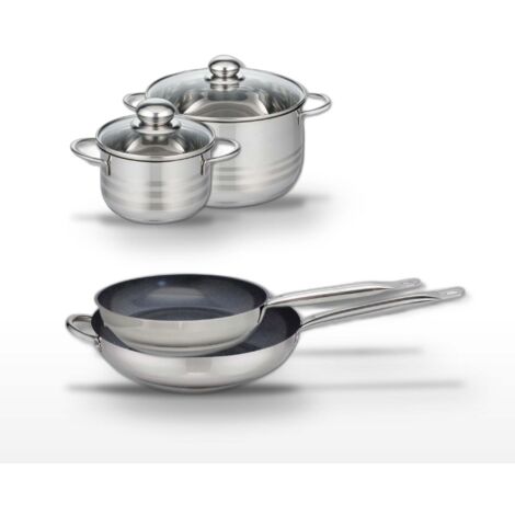 Lot 2 Poêles 28/32 cm & 2 Faitouts 16/20 cm Elo Profi Therm Platinum
