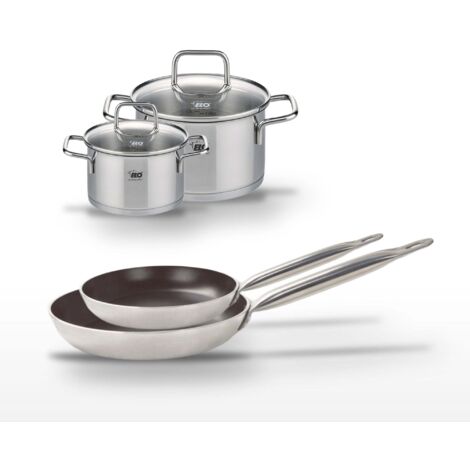 Lot 2 Poêles 28/32cm Elo Bistro Line & 2 Faitouts 12/16cm