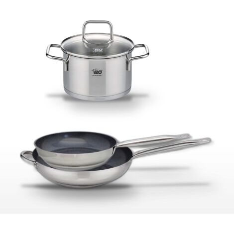 Lot 2 Poêles 28/32cm et 1 Faitout 20cm Elo Profi Therm Platinum