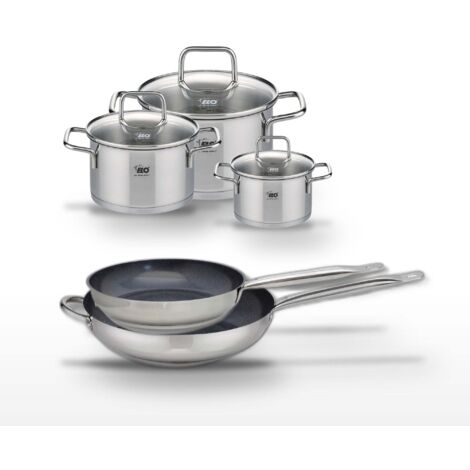 Lot 2 Poêles 28/32cm et 3 Faitouts 12/16/20cm Elo Profi Therm Platinum