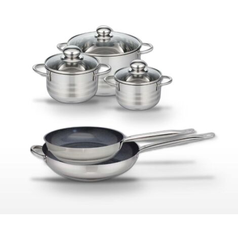 Lot 2 Poêles 28/32cm et 3 Faitouts 14/16/24cm Elo Profi Therm Platinum