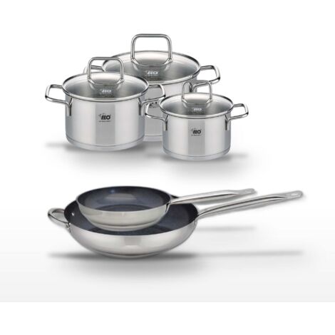 Lot 2 Poêles céramiques 24/32cm et 3 Faitouts Elo Profi Therm Platinum