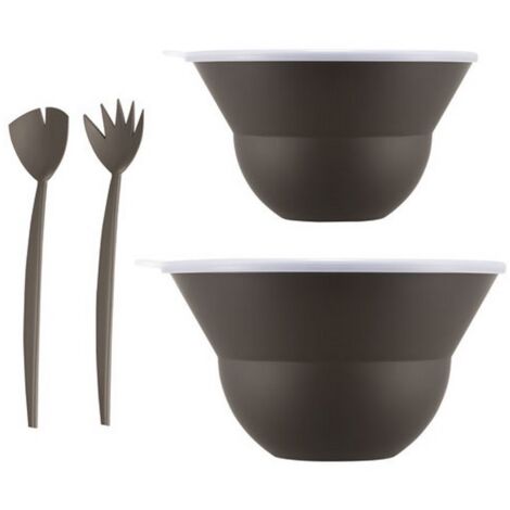 Lot 2 Saladiers Avec Couvercles Et Couverts Marron - Topee - Bodum