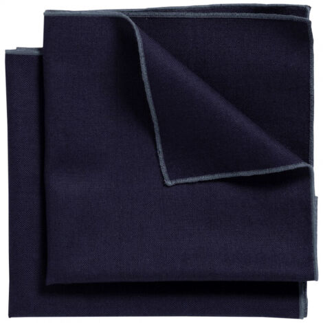 Lot 2 serviettes de table lin, coton bleu 41 x 41 cm - CONSTELLA 9383