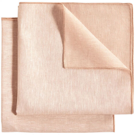 Lot 2 serviettes de table lin et coton rose 41 x 41 cm - LUCCIANA 9642