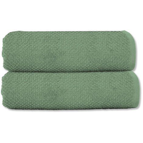 Lot 2 serviettes de toilette 50x90 coton éponge