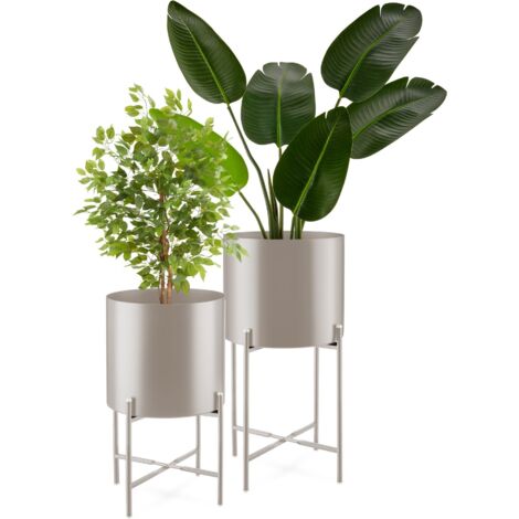 Lot 2 supports de plantes en acier revêtu par poudre