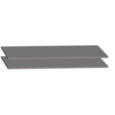 Lot 2 tablettes antracites pour armoires portes coulissantes décor bois Essens - Maxiburo