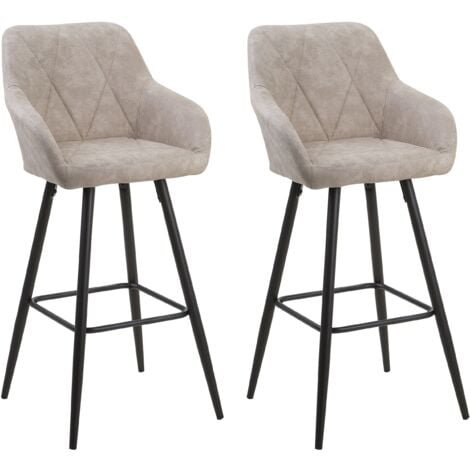 BELIANI Lot de 2 chaises de bar DARIEN Beige