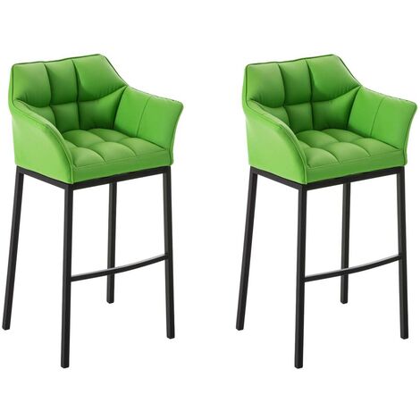Lot 2 tabourets de bar Damaso 4 pieds similicuir