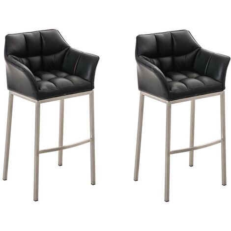 Lot 2 tabourets de bar Damaso 4 pieds similicuir