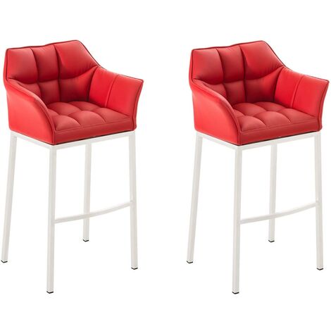 Lot 2 tabourets de bar Damaso 4 pieds similicuir