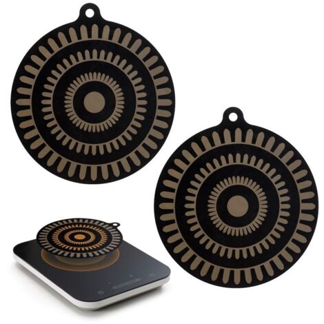 Lot 2 tapis induction thermochromique 24 cm, silicone anti-rayures, change couleur à chaud
