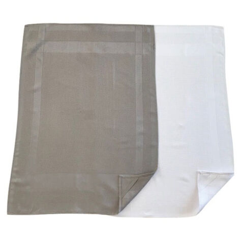 Lot 2 Torchon S/carte Microfibre Gaufre 50x70 1 Blanc+1gris - Tissages De Beaulieu