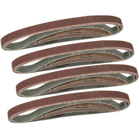 Lot 20 bandes abrasives ponceuses assorties de 13x457 mm pour limes electriques