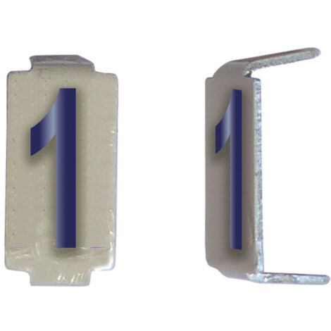 Lot 25 chiffres 1 6x11 Alu ivoire/bleu MICHAUD CD061