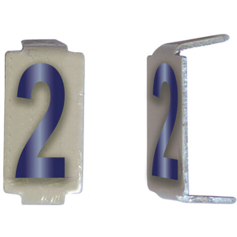 Lot 25 chiffres 2 6x11 Alu ivoire/bleu MICHAUD CD062