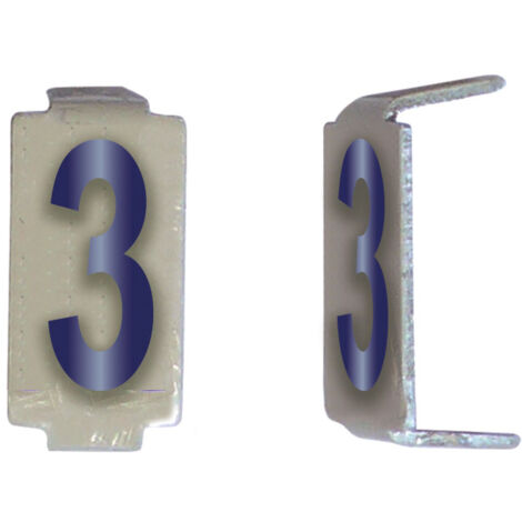 Lot 25 chiffres 3 6x11 Alu ivoire/bleu MICHAUD CD063
