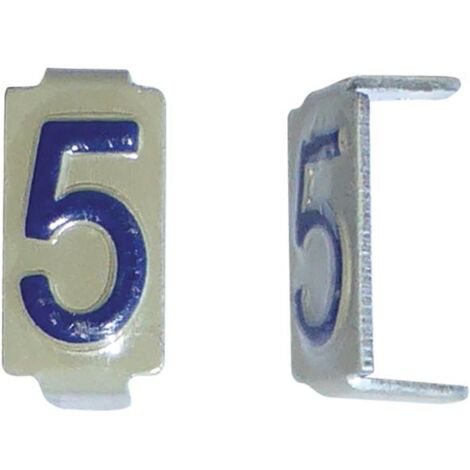 Lot 25 chiffres 5 6x11 Alu ivoire/bleu MICHAUD CD065