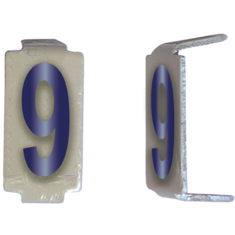 Lot 25 chiffres 9 6x11 Alu ivoire/bleu MICHAUD CD069