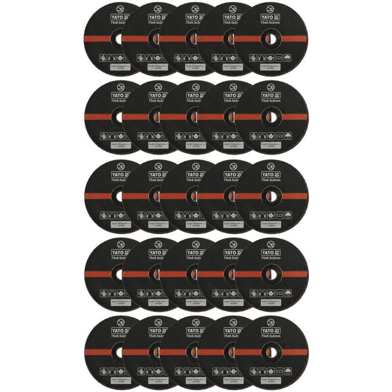 Yato - Lot 25 disques 75 x 2 x 10 mm a tronconner pour meuleuses pneumatiques