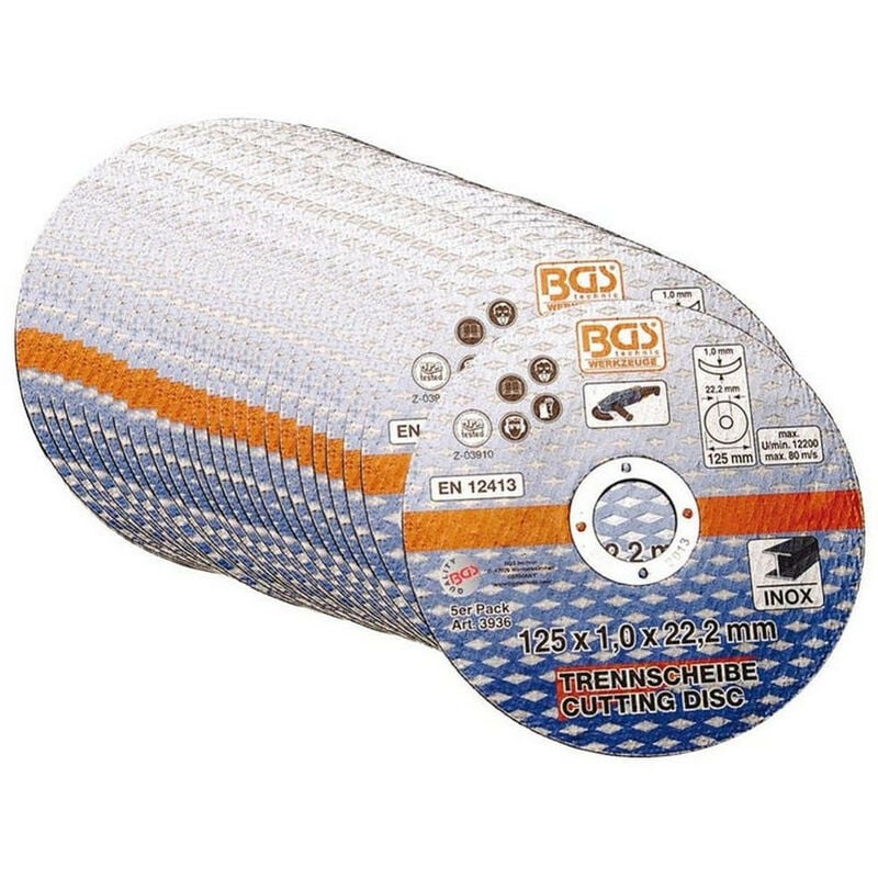 Promo lot 25 disques bgs 125 x 1 x 22.2 a tronconner l'acier et l'inox