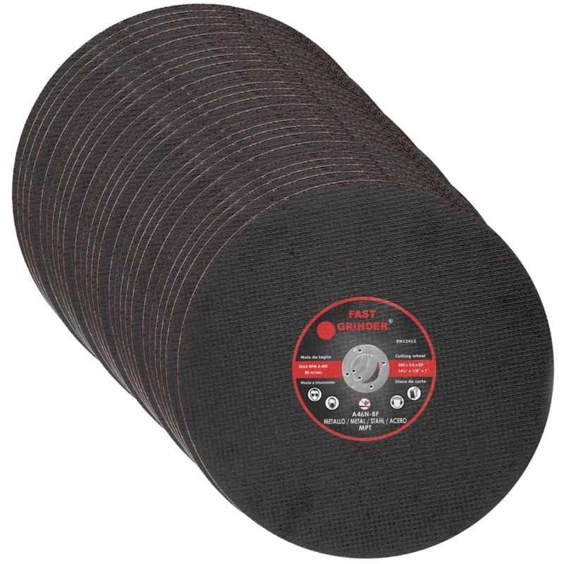 Rosver - Lot 25 disques plats a tronconner (couper) metaux 350 x 3 x 25