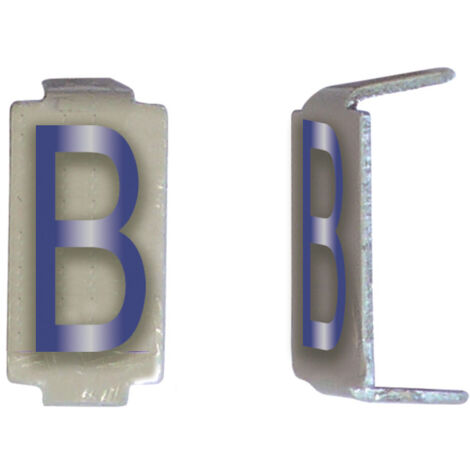 Lot 25 lettres B 6x11 Alu ivoire/bleu MICHAUD CD023