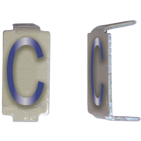 Lot 25 lettres C 6x11 Alu ivoire/bleu MICHAUD CD024