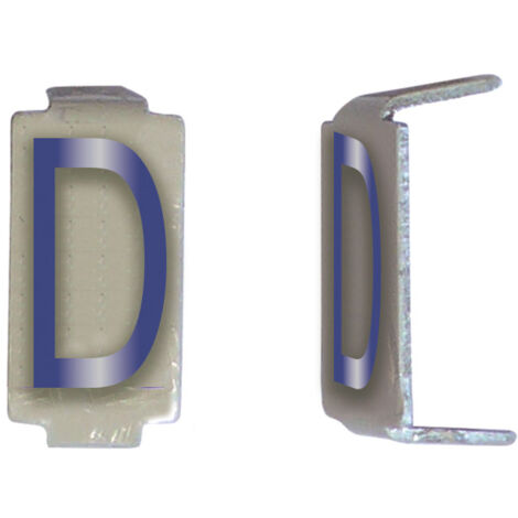 Lot 25 lettres D 6x11 Alu ivoire/bleu MICHAUD CD025